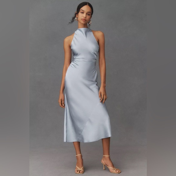 Reformation Light Blue Halter Wedding Dress